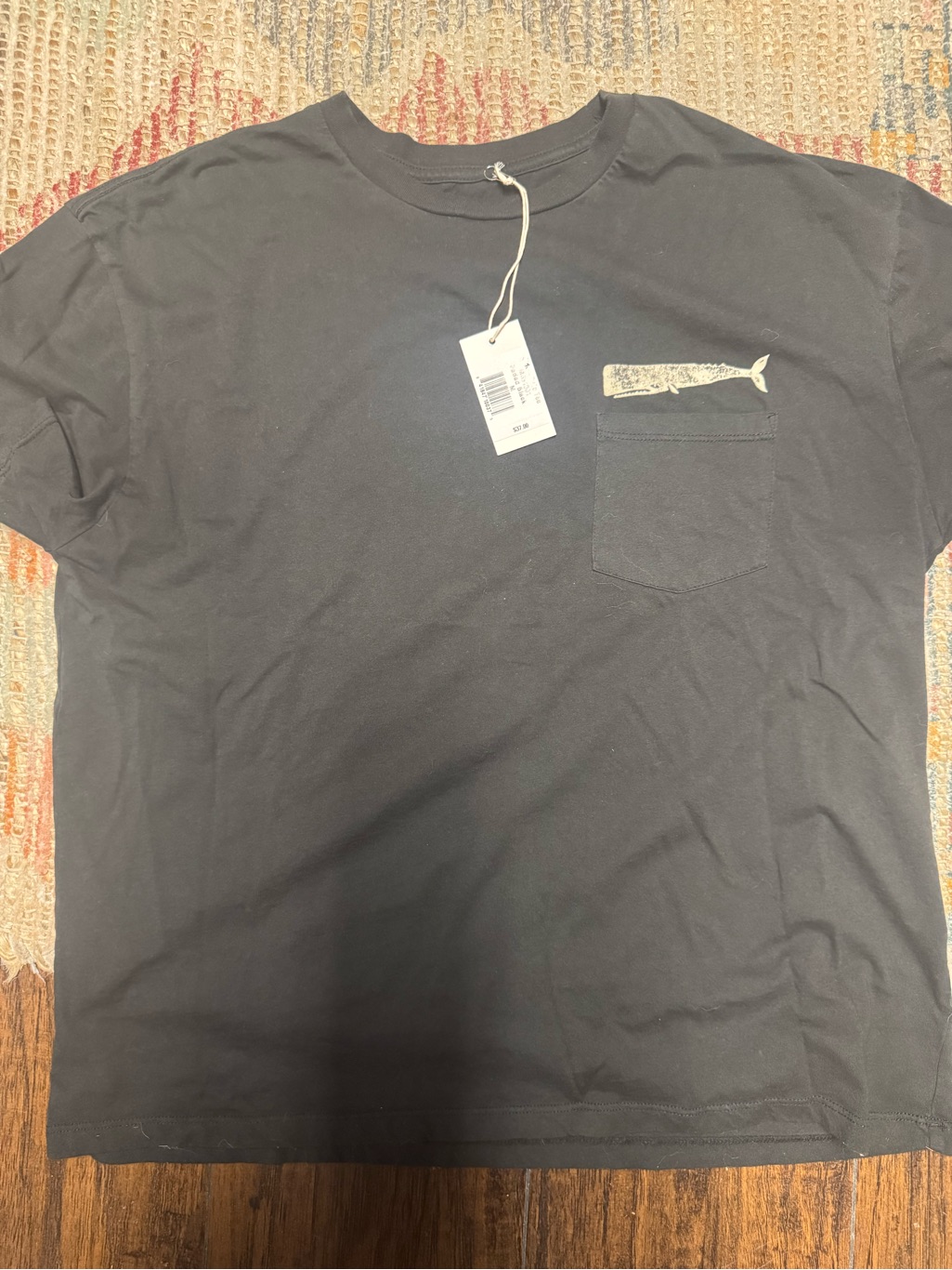 Mollusk Surf Shop Men's Faded Black Pocket T-Shirt Old Whale Size Medium — image 3 of 8